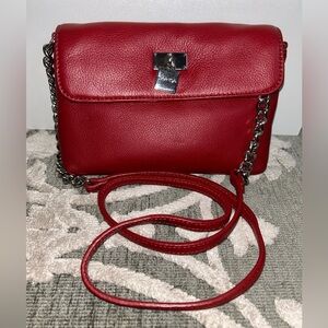 Euc Calvin Klein Red Leather Crossbody
